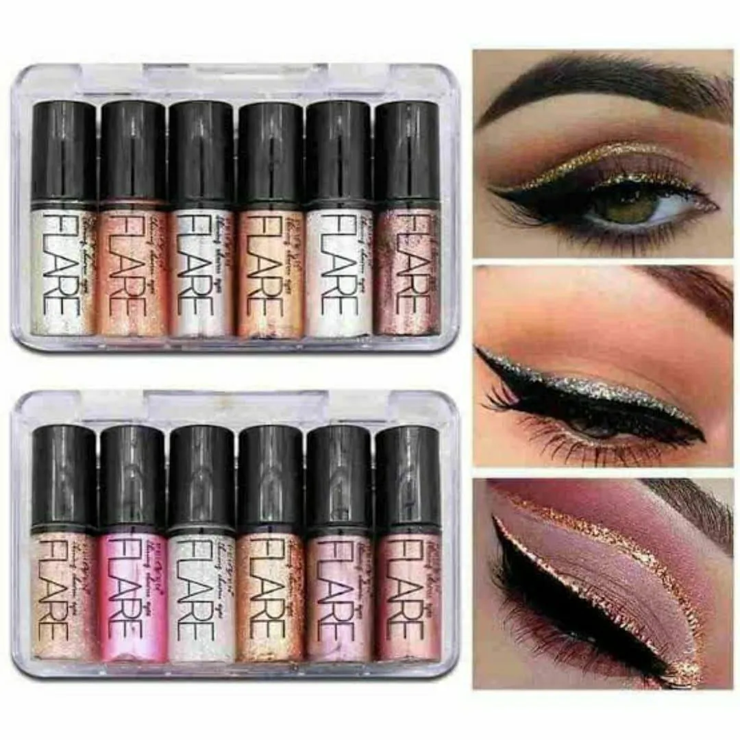 Mocallure Flare High Pigmented Multicolor Glitter Eyeliner, 6 Pcs Kit