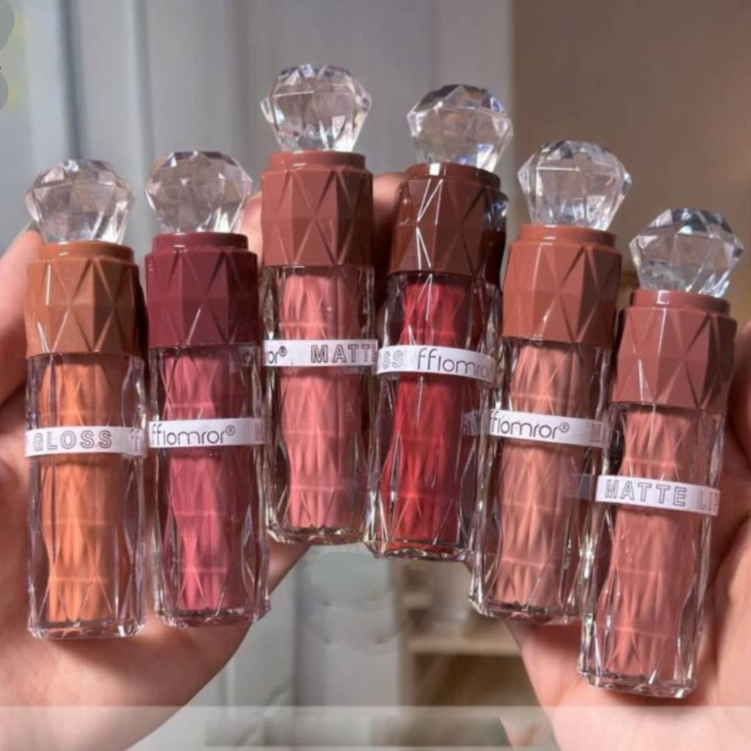 6 Pcs Diamond Velvet Glossy Lip-gloss 