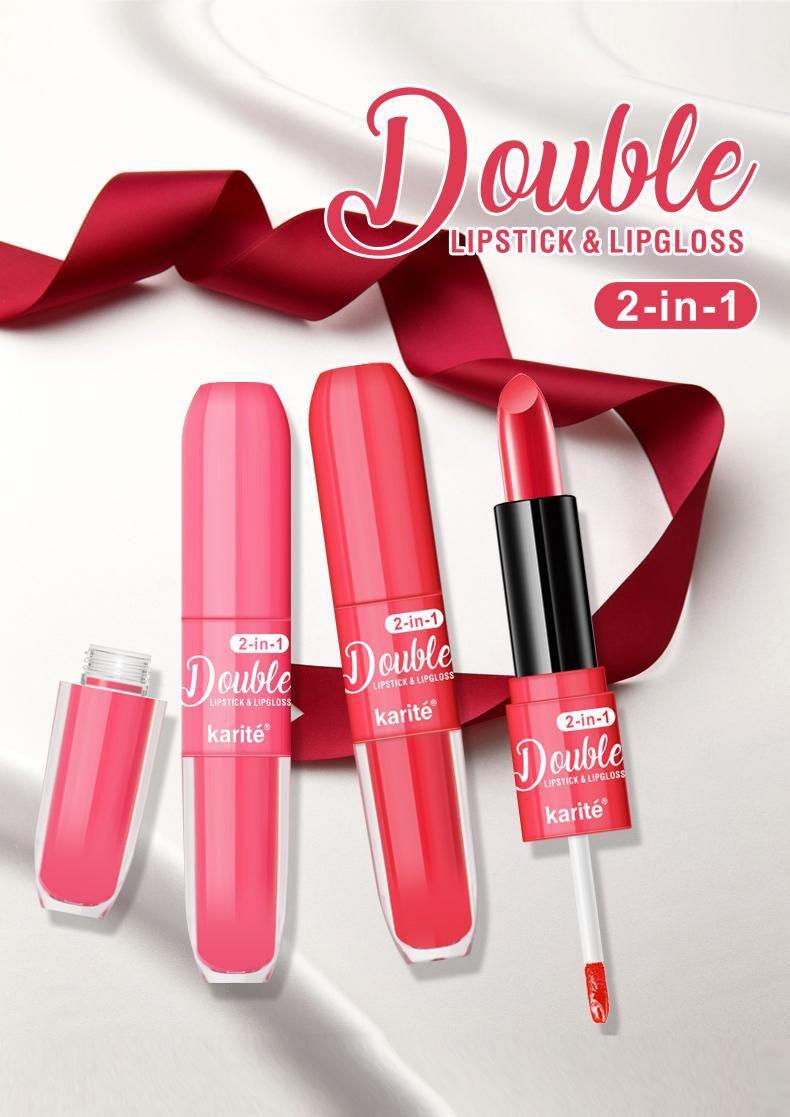 2 In 1 High Pigmented Romantic May Lipstick Lip-gloss 1 Pc