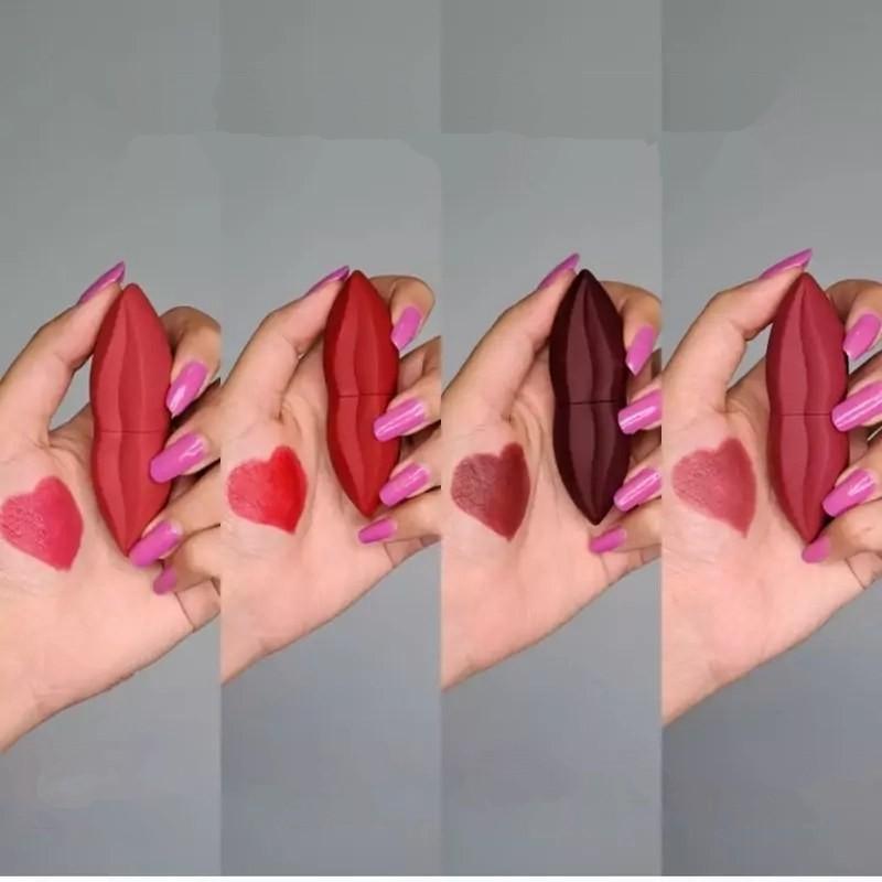 High Pigmented Lipstick Set - 6 Pcs in Shades of Red