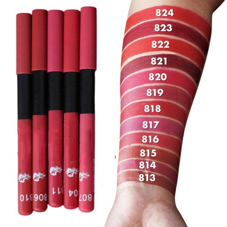 High Pigmented Velvet Matte Lip Pencil - 12 Pcs Multicolor Shades Of Nude