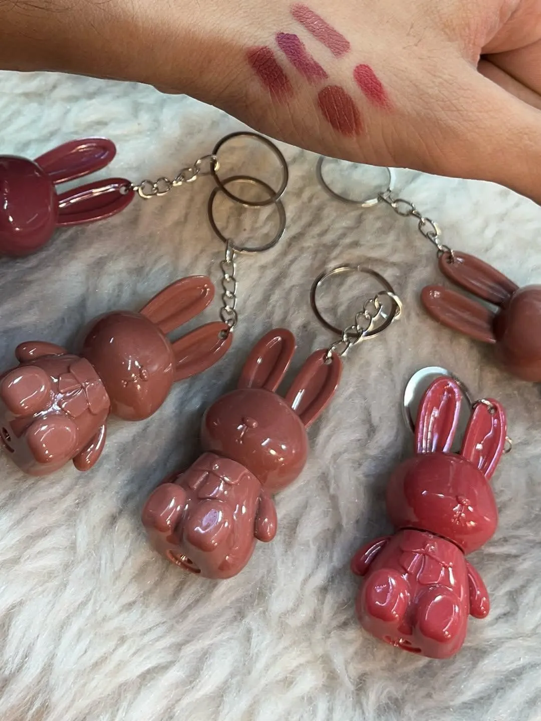 Crazy Girl Bunny Style Keychain Lipgloss, 1 Pc