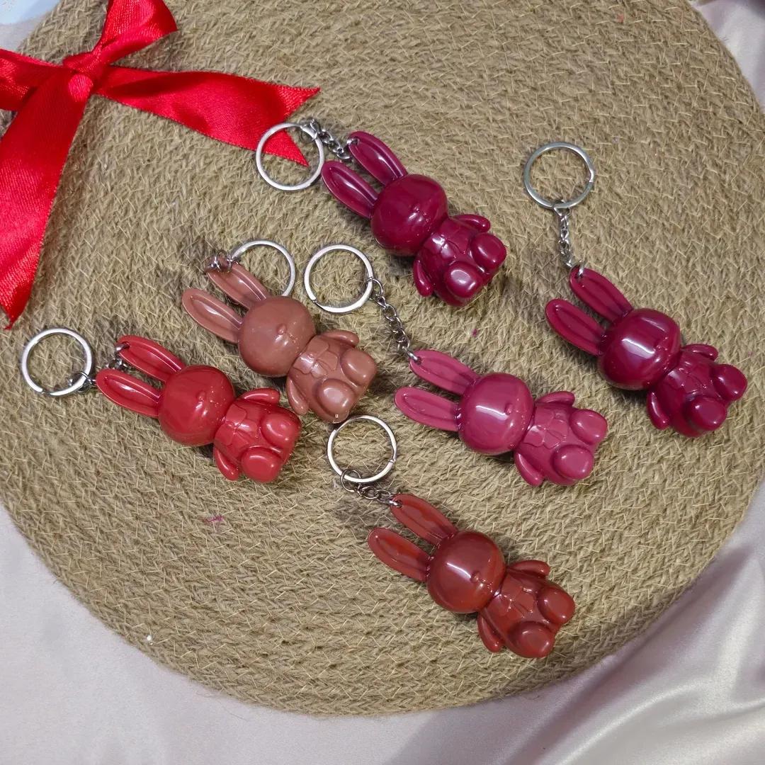 Crazy Girl Bunny Keychain Style Lipgloss, Pack Of 6 Bunny Lipgloss 