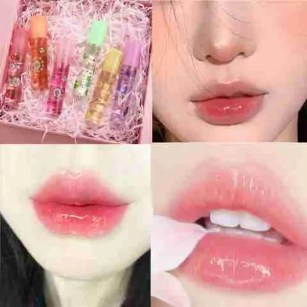 Korean Glittery Shiny Lip Oil, Shades Of pink, 1 Pc