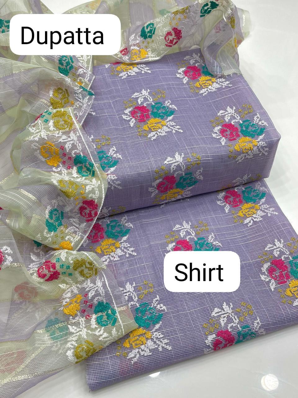 2 Pcs Women's Unstitched Embroidered Suit