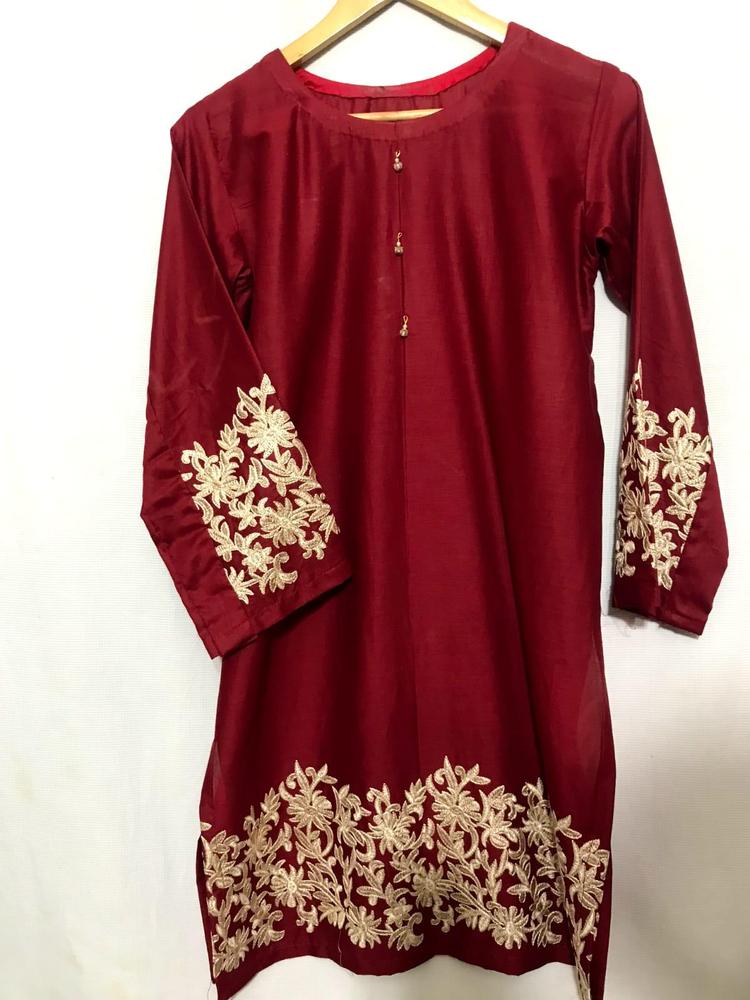 1 Pc Women's Stitched Lawn Embroidered Shirt