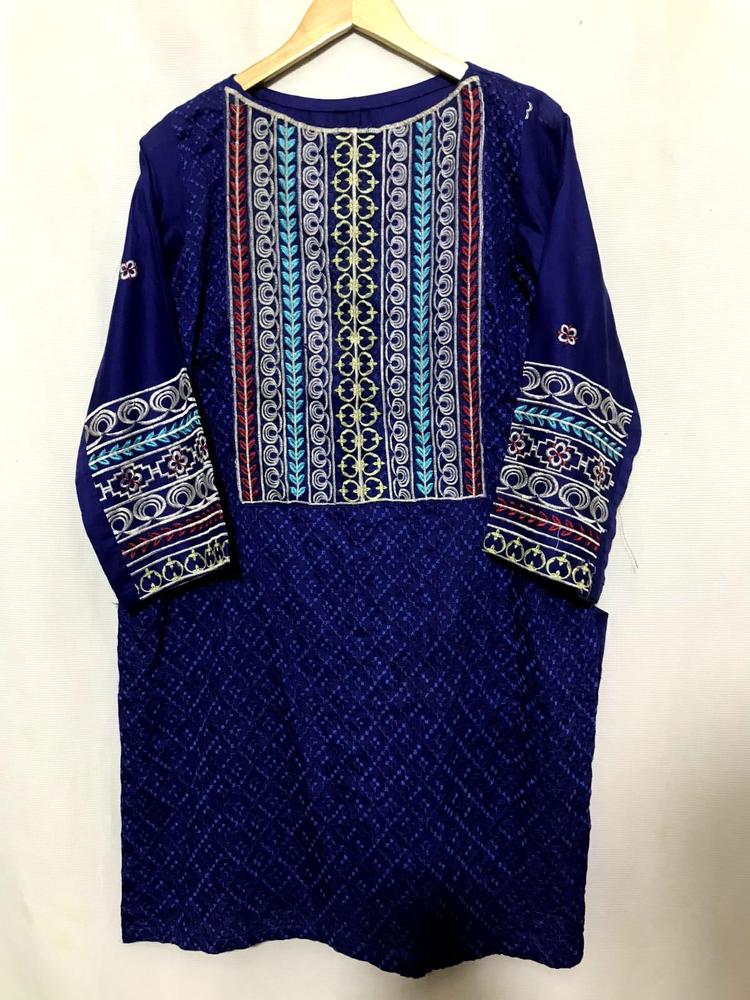 1 Pc Women's Stitched Lawn Embroidered Shirt