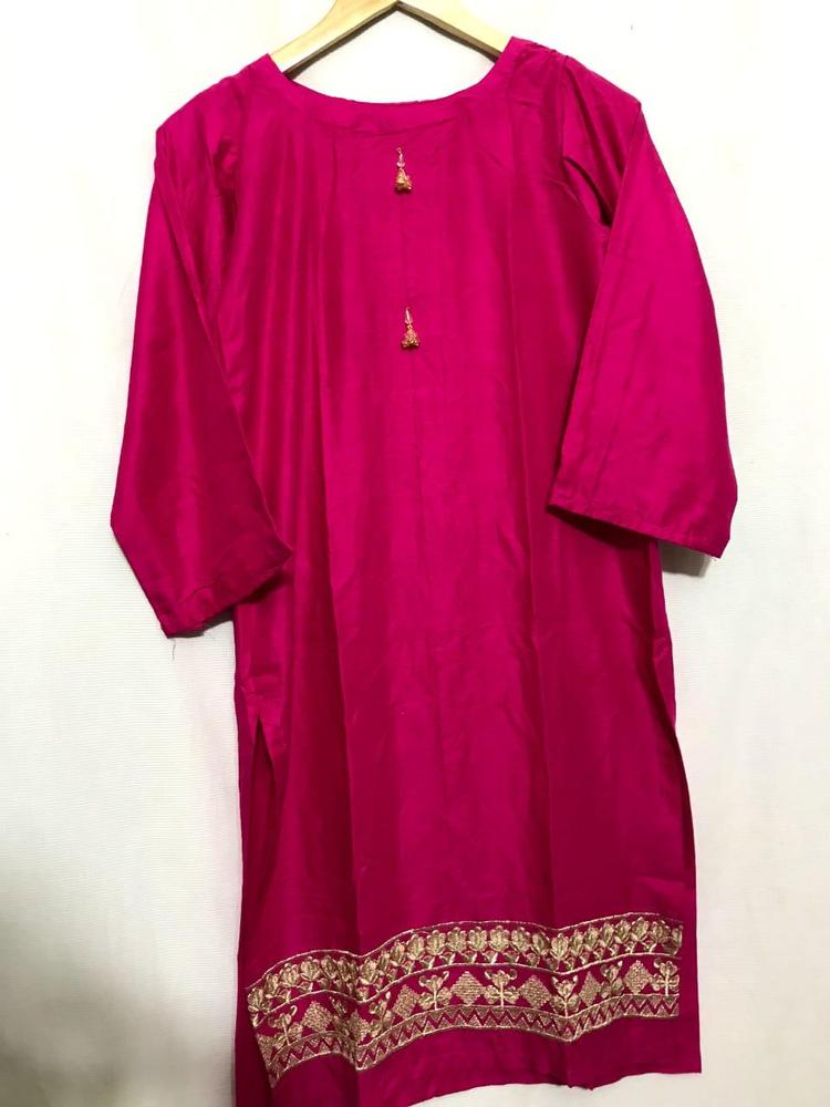 1 Pc Women's Stitched Lawn Embroidered Shirt