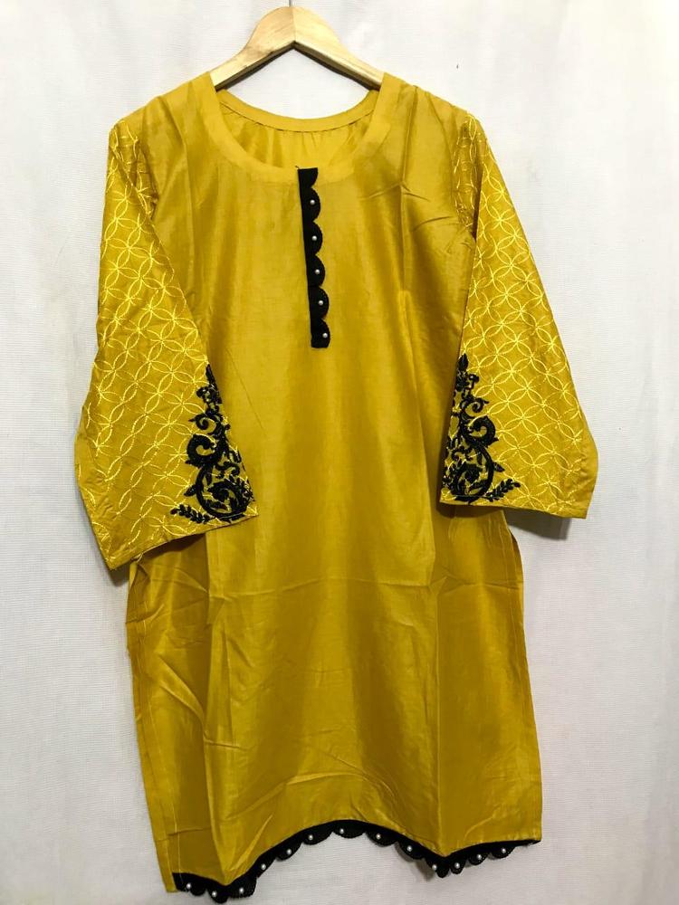 1 Pc Women's Stitched Lawn Embroidered Shirt
