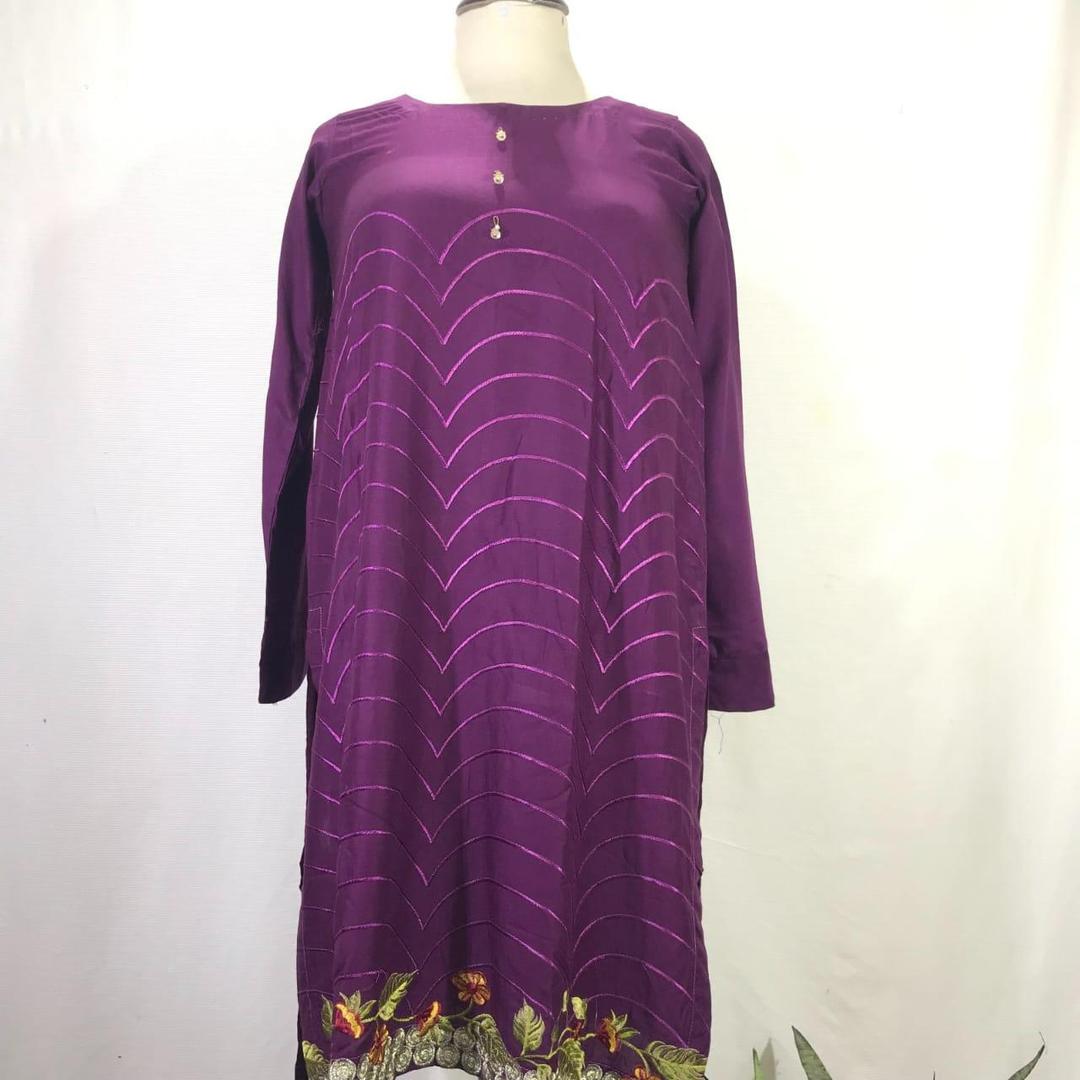 1 Pc Women's Stitched Embroidered Shirt