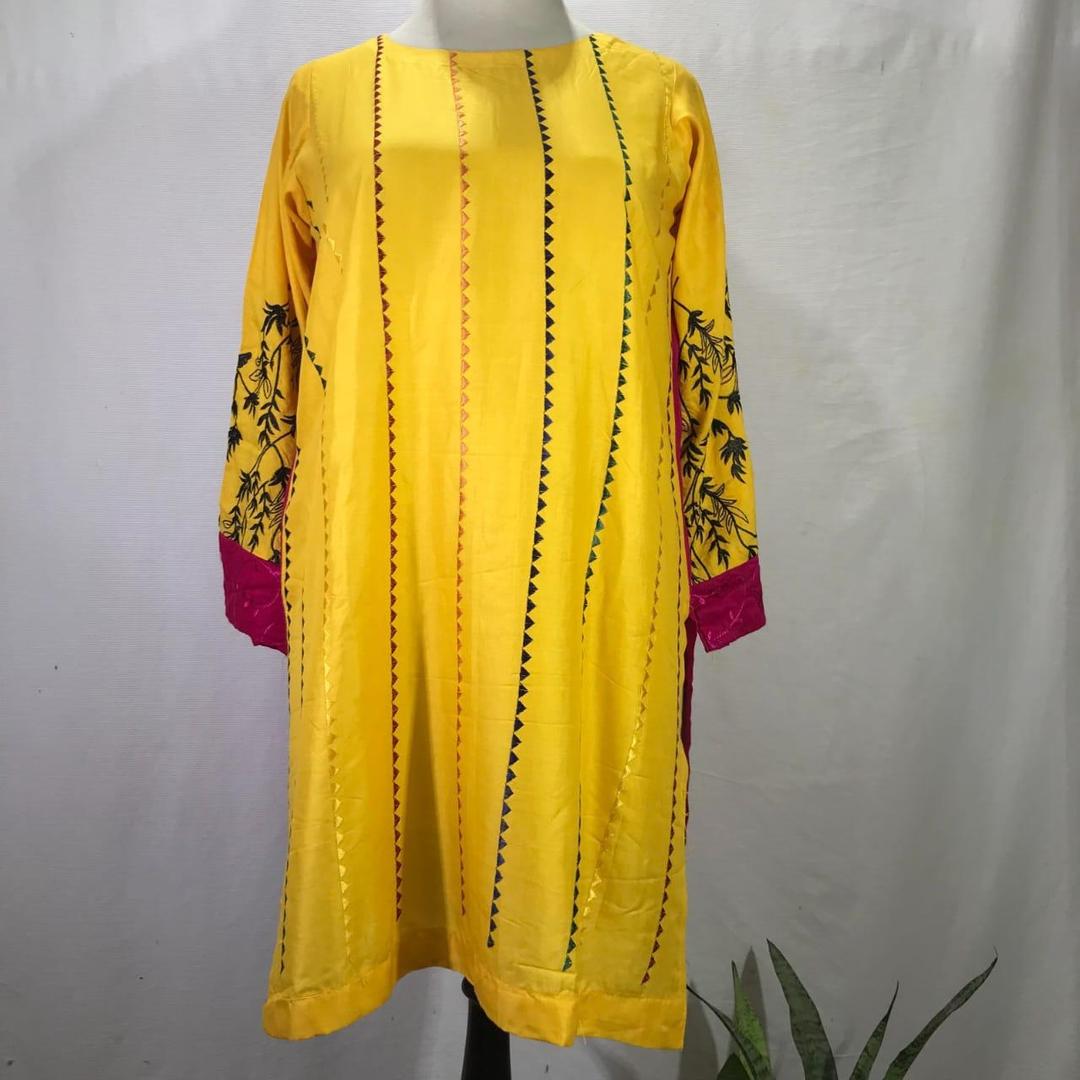 1 Pc Women's Stitched Embroidered Shirt