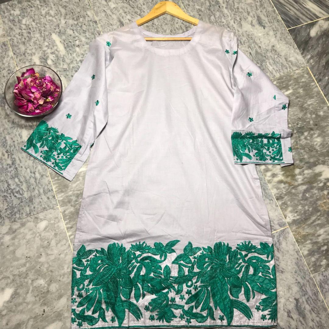 1 Pc Women's Stitched Embroidered Shirt