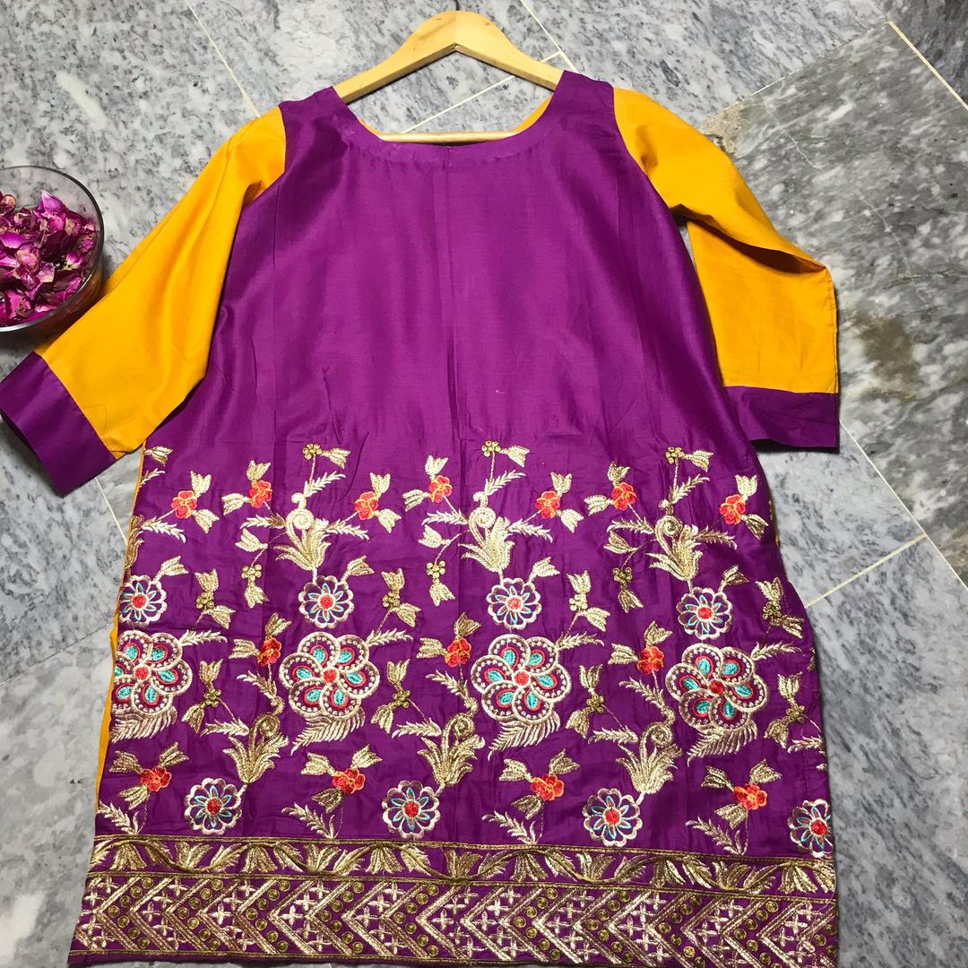 1 Pc Women's Stitched Embroidered Shirt