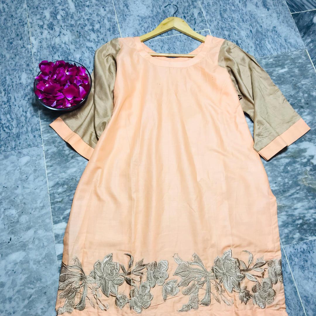 1 Pc Women's Stitched Embroidered Shirt