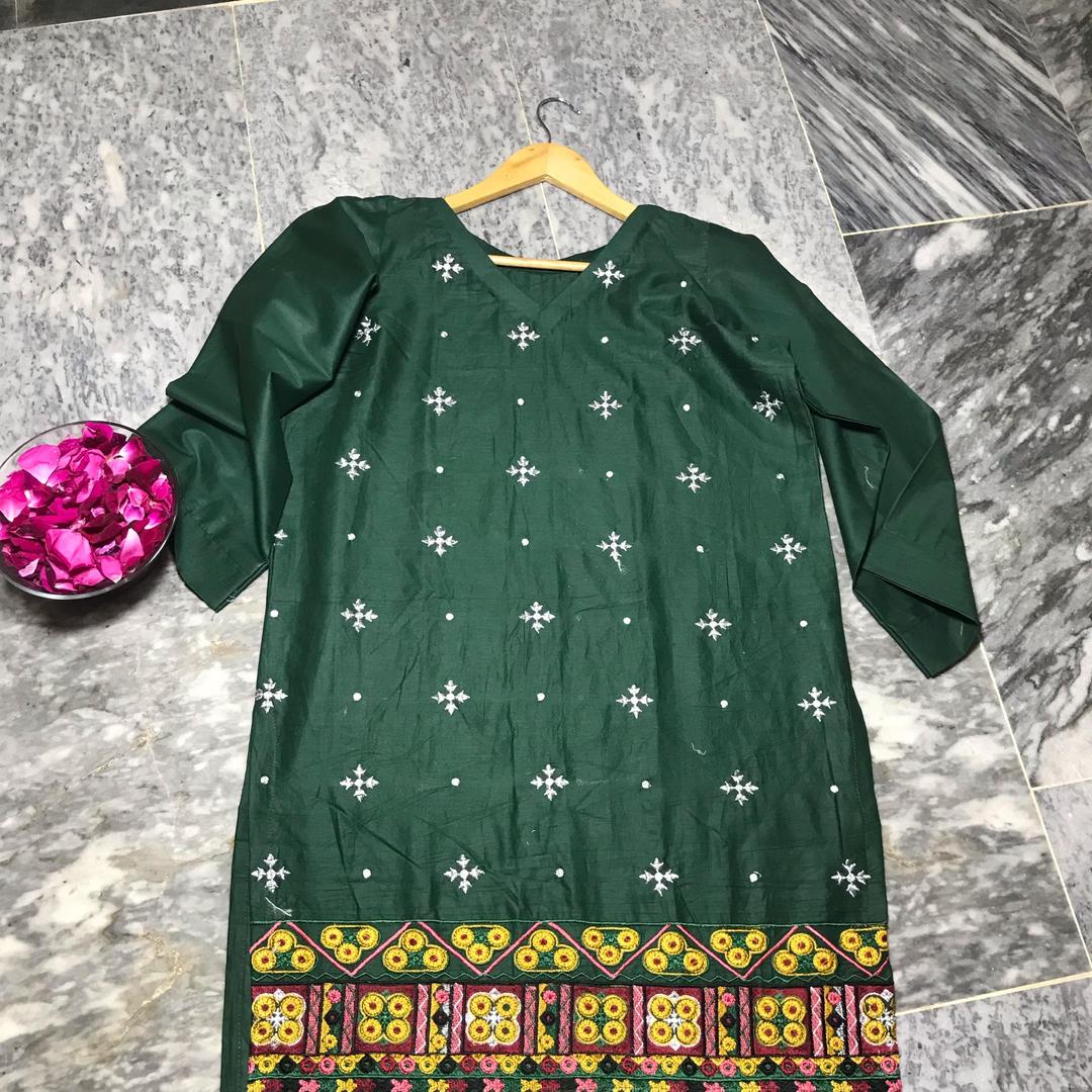 1 Pc Women's Stitched Embroidered Shirt