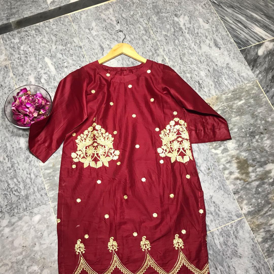 1 Pc Women's Stitched Embroidered Shirt