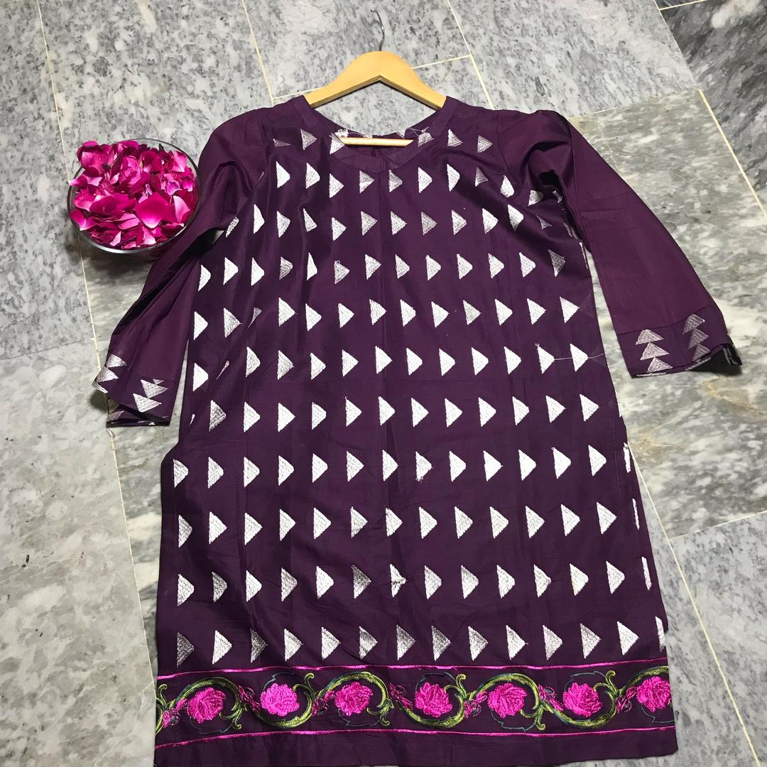 1 Pc Women's Stitched Embroidered Shirt