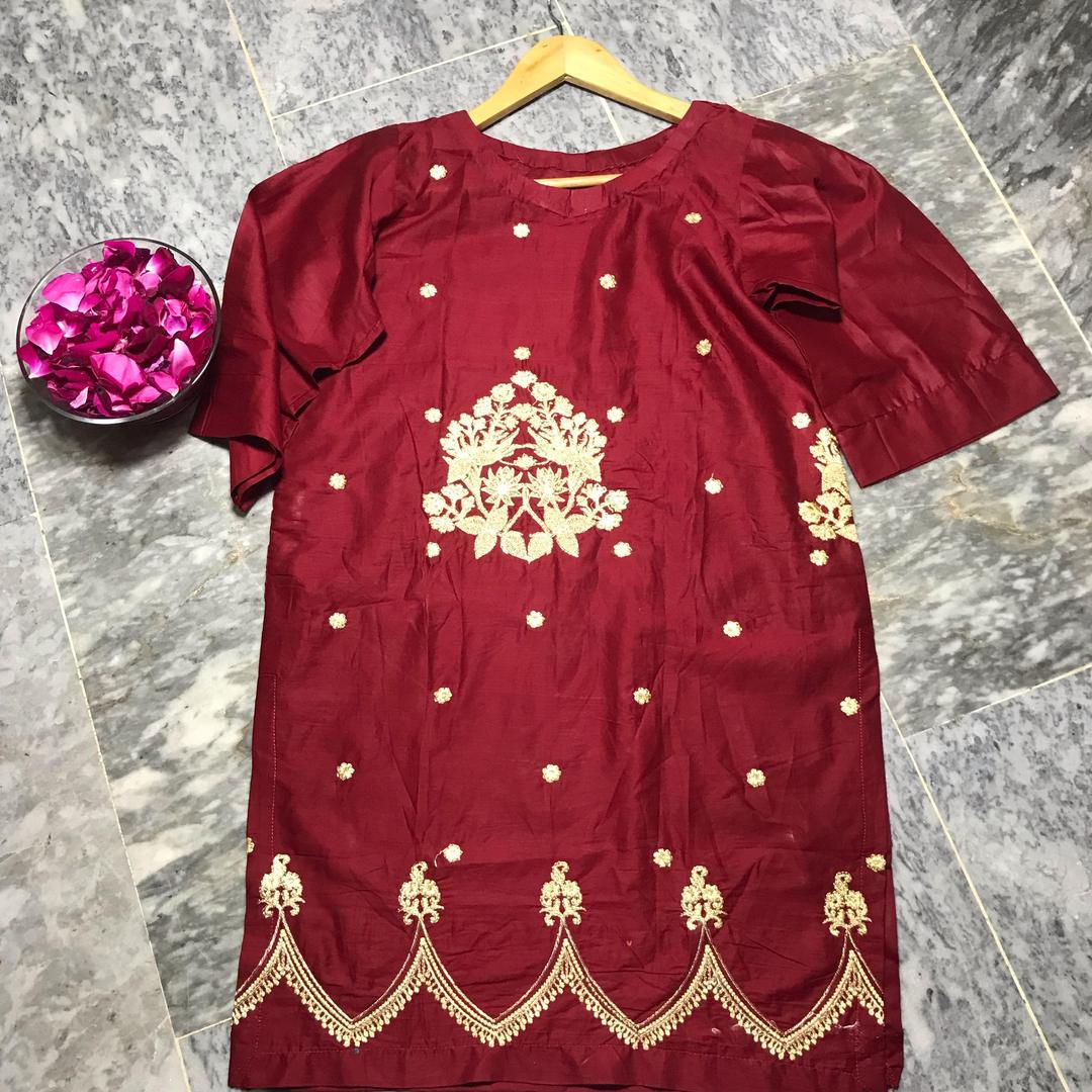 1 Pc Women's Stitched Embroidered Shirt