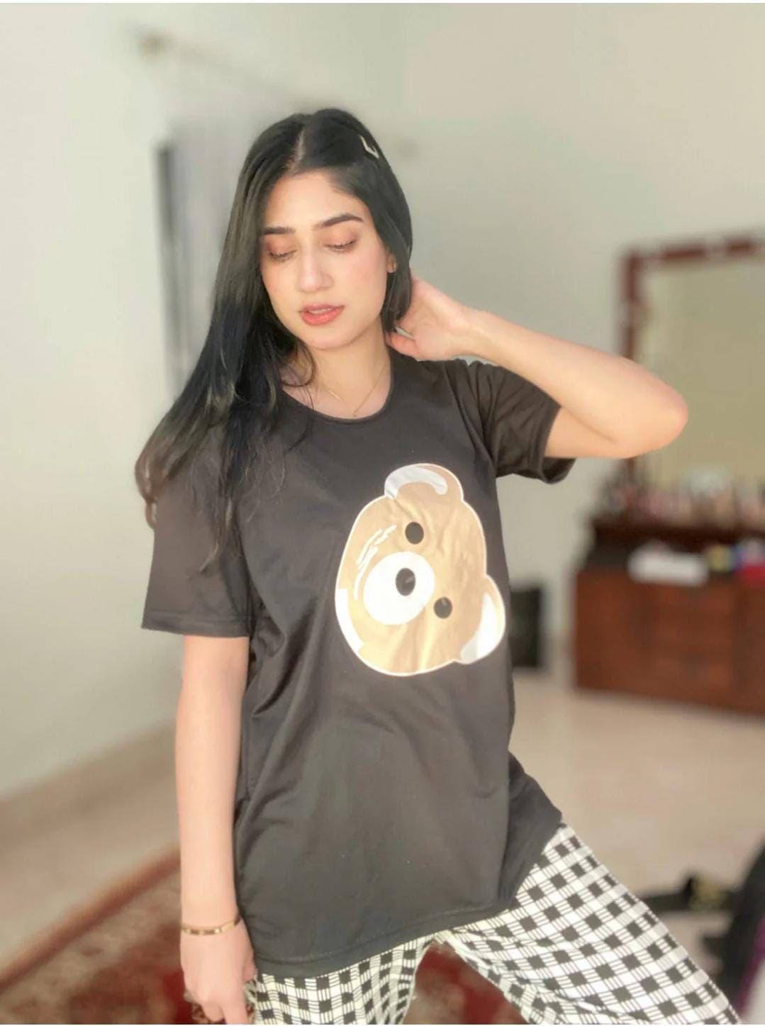 Comfortable Printed Jersey Night Suit Set - 2 Pcs