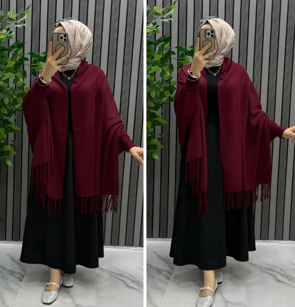 Women's Fleece Plain Cape Shawl