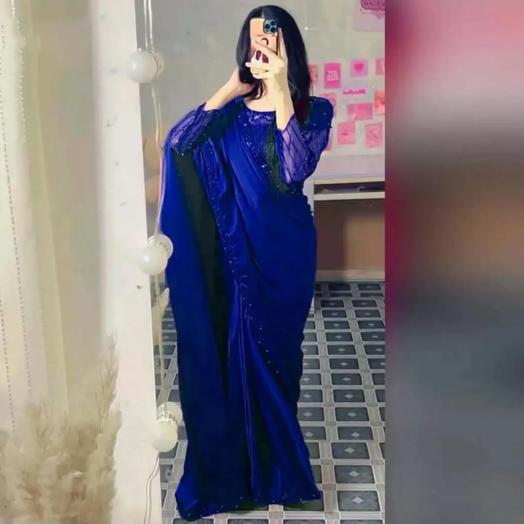 2 Pcs Women’s Shamoz Silk Embroidered Stitched Saree