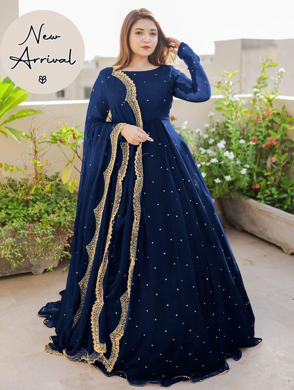 3 Pcs Women's Stitched Embroidered Maxi Suit