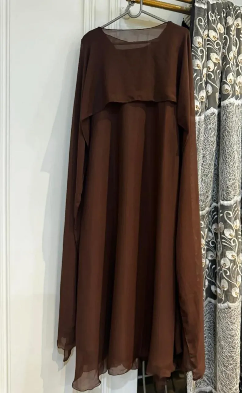 1 Pc Women's Stitched Chiffon Plain Maxi