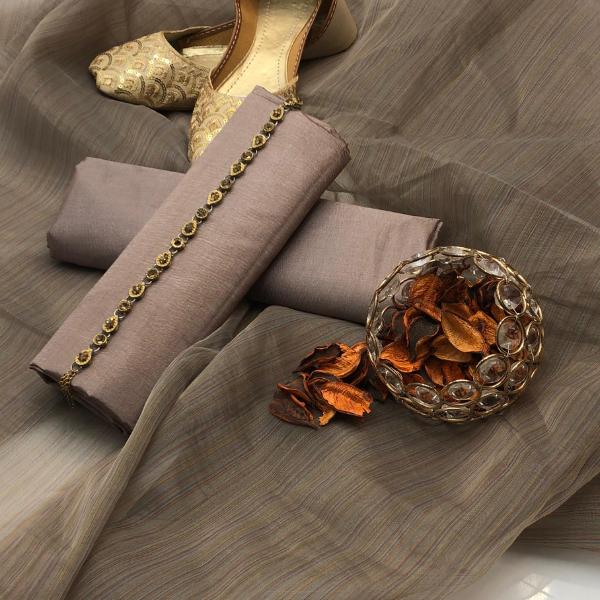 3 Pcs Women's Unstitched Plain Suit