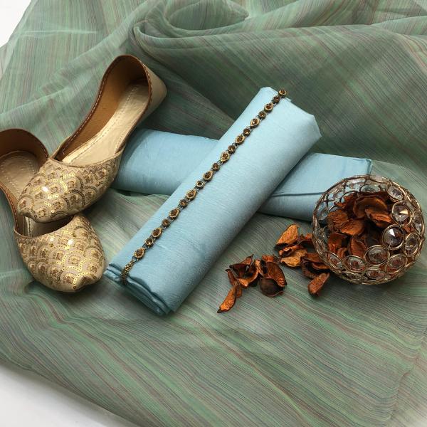 3 Pcs Women's Unstitched Plain Suit