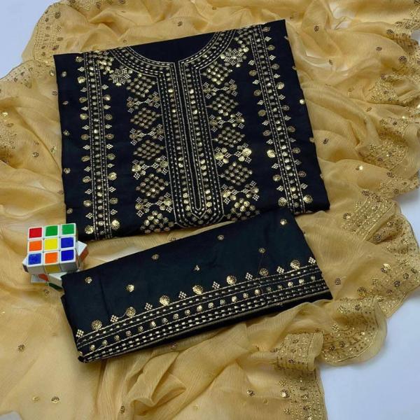 3 Pcs Women's Unstitched Embroidered Suit