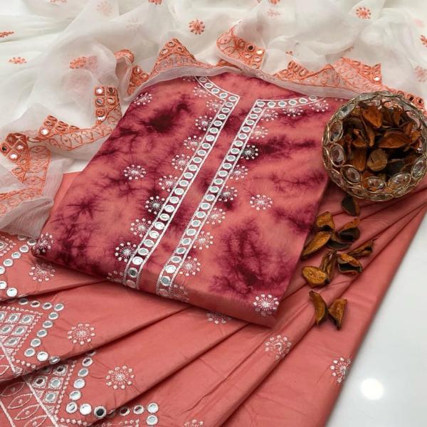 3 Pcs Women's Unstitched Embroidered Suit