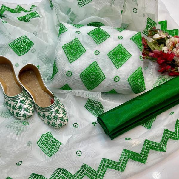 3 Pcs Women's Unstitched Embroidered Suit