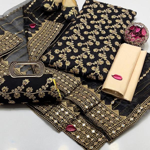 3 Pcs Women's Unstitched Embroidered Suit