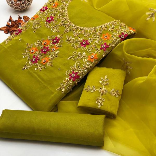 3 Pcs Women's Unstitched Embroidered Suit