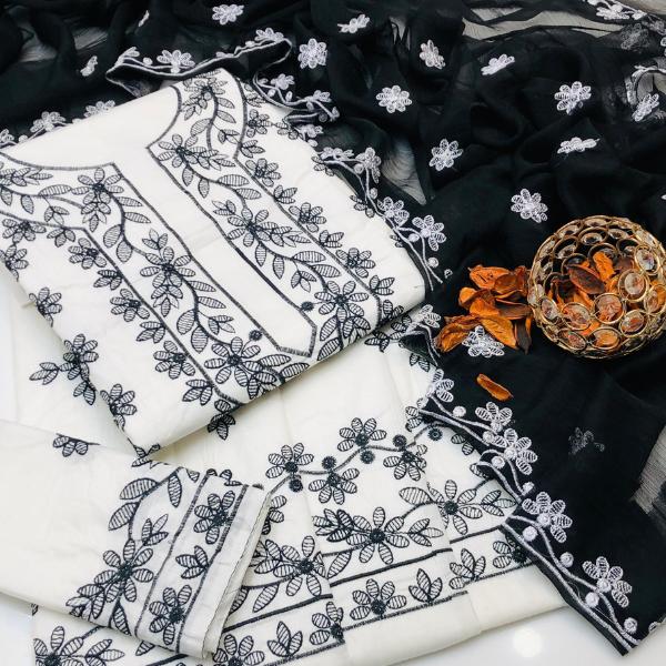 3 Pcs Women's Unstitched Embroidered Suit