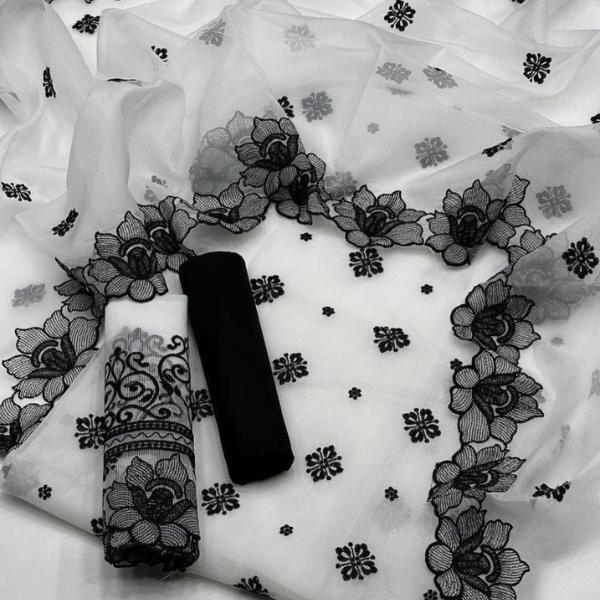 3 Pcs Women's Unstitched Embroidered Suit