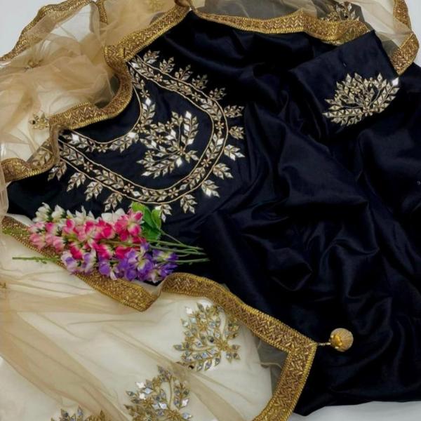 3 Pcs Women's Unstitched Embroidered Suit