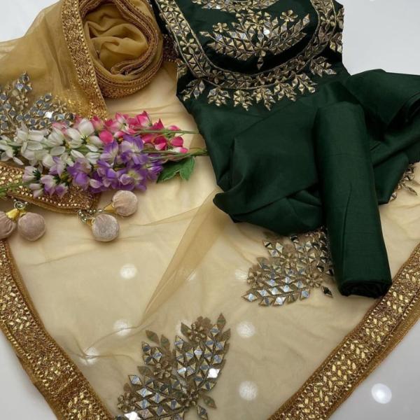 3 Pcs Women's Unstitched Embroidered Suit