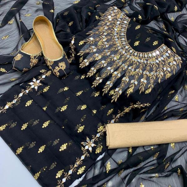 3 Pcs Women's Unstitched Embroidered Suit