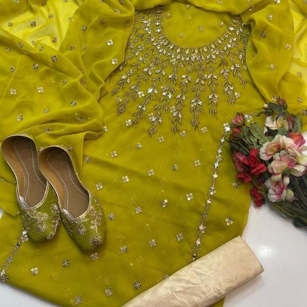 3 Pcs Women's Unstitched Embroidered Suit