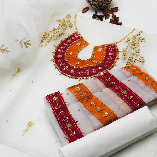 3 Pcs Women's Unstitched Embroidered Suit