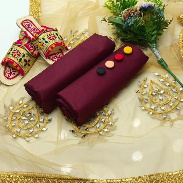 3 Pcs Women's Unstitched Plain Suit