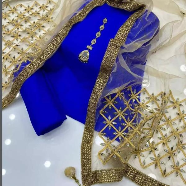 3 Pcs Women's Unstitched Plain Suit