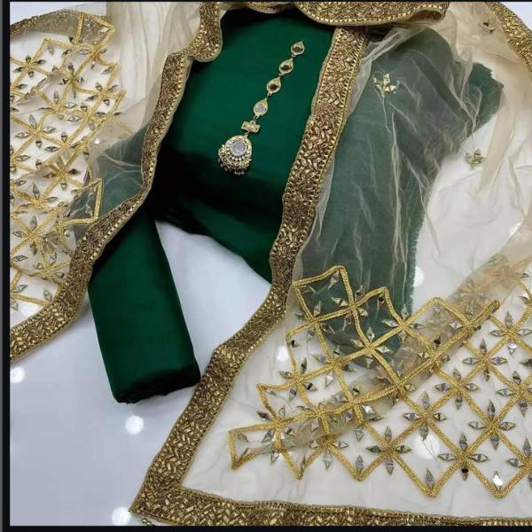 3 Pcs Women's Unstitched Plain Suit