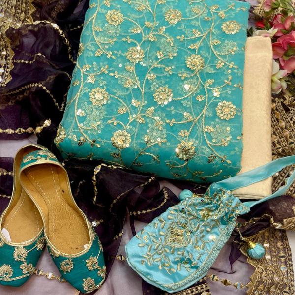 3 Pcs Women's Unstitched Embroidered Suit