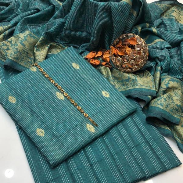 3 Pcs Women's Unstitched Embroidered Suit