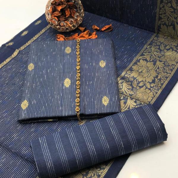 3 Pcs Women's Unstitched Embroidered Suit