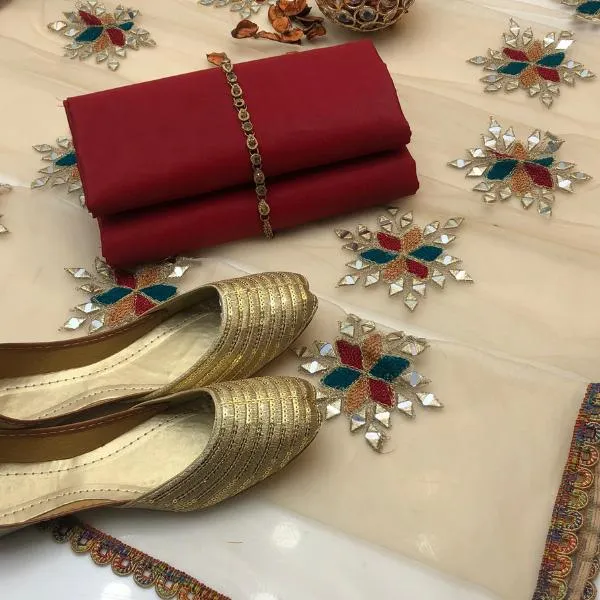 3 Pcs Women's Unstitched Plain Suit