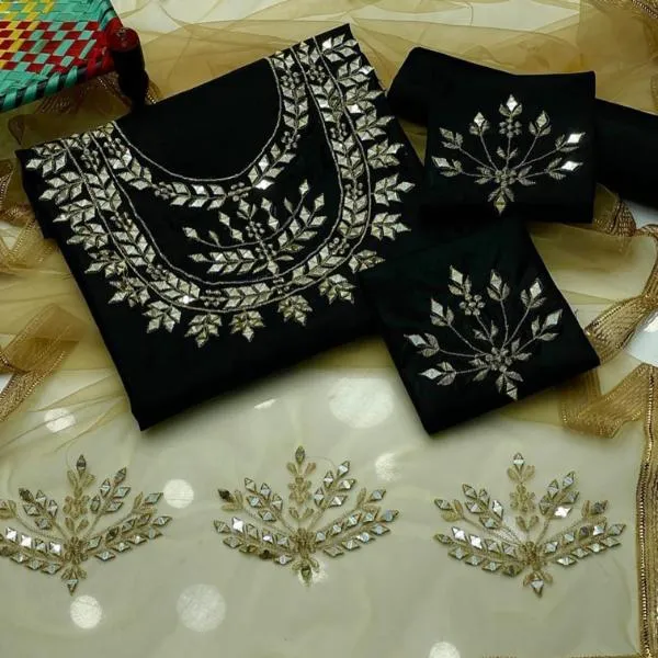 3 Pcs Women's Unstitched Embroidered Suit