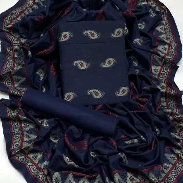 3 Pcs Women's Unstitched Embroidered Suit